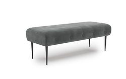 CAVADORE Sitzbank Amba Sofás, Madera de ingeniería Metal Poliéster, Microfibra Gris, 2-Sitzer