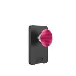 Rayas de color rosa intenso horizontales finas líneas preppy rayas femeninas PopSockets PopWallet para MagSafe