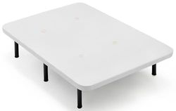 habithor - Base Tapizada 3D Color Blanco Fabricada con Estructura de Acero Reforzada | Patas Cilíndricas Incluidas | Altura Final 30 cm | Medida: 150x190 cm | Fabricación Española