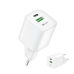 4-OK Caricatore da parete 30 W PD + 18 W QC - GAN pps - Ricarica rapida 2 porte USB (Tipo C + USB) per iPhone Samsung, Xiaomi, Huawei, OPPO, Vivo.