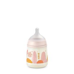 Suavinex, SX Pro Fysiologische fles 150 ml, fles met anti-koliek ventiel, slow flow zuiger (S), voor baby's vanaf 0 maanden, roze Dreams Pink