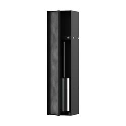 hansgrohe XtraStoris Rock 56060670 verzonken toiletborstelhouder met opbergplank en betegelbare deur, toiletborstel en houder, badkamer muurnis, badkameraccessoire, mat zwart