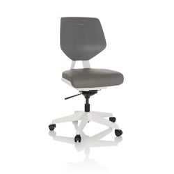 hjh OFFICE Move Work Tissu Tabouret de Travail réglable en Hauteur, siège de Travail avec Assise Mobile, Gris, 640523
