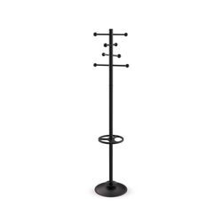 MAUL MAULsapphire coat rack 35 x 35 x 171 cm | Coat rack on feet with 8 hooks | Entrance cabinet for office, reception area | Stable steel cloakroom | Black