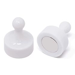 White Jumbo Skittle Magnets for Fridge, Office, Whiteboard, Noticeboard, Filing Cabinet - 29mm dia x 38mm tall - Pack of 100