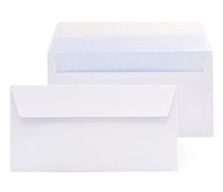 OFITURIA Sobres de Papel Blanco Americano, Sin Ventana Autocierre de Tira de Silicona para un Fácil Sellado. Adecuado para Envío de Documentos de Varios Tamaños - (50 sobres)