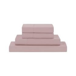 Modern Threads Soft Microfiber Solid Sheets - Luxurious Microfiber Bed Sheets - Includes Flat Sheet, Fitted Sheet with Deep Pockets, & Pillowcases Cameo Rose Queen