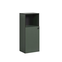 trendteam smart living - PureBliss - Armoire sur Pied - Vert - Aspect rainuré - 1 Compartiment Ouvert + 1 étagère Eon - (l x H x P) 40 x 95 x 31 cm - Armoire de Salle de Bain avec poignée en métal