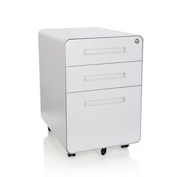 hjh OFFICE 743015 Rollcontainer Color Plus I - stål lådskåp med hjul, A4 hängande register, låsbar, Mycket stabil och robust konstruktion, Hängmappar i A4-format, Mått (B x D x H): 40,5 x 50 x 60,5 cm