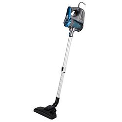 Bestron Aspirapolvere verticale senza sacchetto con tubo telescopico, Portata: 6,5 m, Capacità: 0,6 L, 600 Watt, Rosso/Grigio