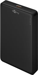goobay Magnetiskt trådlöst externt batteri, liten bärbar laddare, Apple iPhone, Samsung etc., magnetisk powerbank, perfekt för samtidig laddning och telefon, svart, 70183