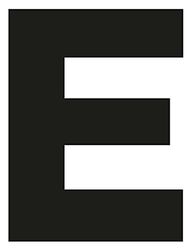 Merriway BH04038 (4 Pcs) Black Vinyl Stick-On Wheelie Bin Post Box Crate Dust Bin Letters 75mm (3 inch) Letter E - Pack of 4 Pieces