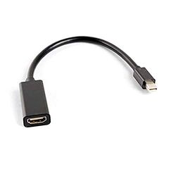 LANBERG Adaptador Mini DISPLAYPORT Cable 20CM Macho A HDMI Hembra AD-0005-BK hasta 1080P- COMPAT. Apple Thunderbolt
