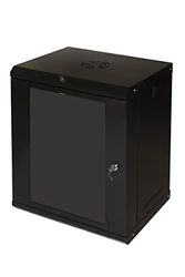 Link LK1912UNLFP Armoire Rack 19" démontée avec Porte en Verre et étagère Incluse en métal Couleur Noire Dimensions 40 x 53 x 60 cm capacité de Charge 30 kg pour Installation Murale 1 unité