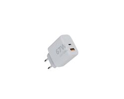 Watio Wave Chargeur - Chargeur de Voyage/Mural 67 W avec Ports Type C et USB 3.0, matériau résistant, idéal pour des Charges Rapides et efficaces. *