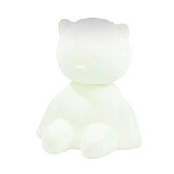 Nattou Veilleuse de Nuit Chat LED en Silicone, Activation Vocale, 7 Lumières, Sans BPA, 13.5 x 10.5 x 15 cm, Silicone, Blanc