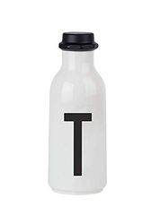 Design Letters Go Gourde 500ml | Bouteille d’eau sans BPA BPS| Reutilisable Gourde étanche pour Le Sport| Tritan Water bottle personnalisé A-Z pour Femme et Homme |Gourde Les Voyage la randonnée blanc