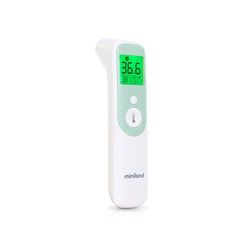 Miniland - Thermosense Plus, Termómetro Digital 3 en 1 (Frente + Oído + Líquidos), Medición Precisa 1 Segundo, Termómetro Bebé con Detección Automática, Indicador Fiebre, 40 Registros de Memoria