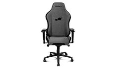 DRIFT DR275 Cloud -DR275CLOUD- Chaise de jeu professionnelle, matériau en tissu avec finition velours, accoudoirs réglables 4D, piston de classe 4, pivotant, mécanisme grenouille, noir/gris