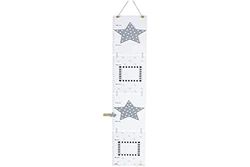 Jabadabado Toise de Croissance avec étoiles décoratives - 12 cm de Long x 80 cm de Hauteur - Gris