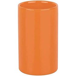 Spirella Tube Portacepillos de Dientes, Gres, Naranja, Ø7 x 11,5 cm