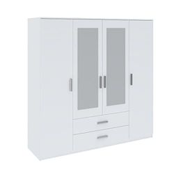 Oggi Armoire, Holzwerkstoff, 200 x 58 x 200 cm, Blanc