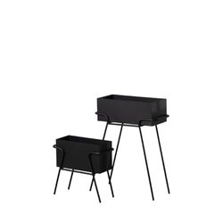 BigBuy Garden Set di fioriere Nero Ferro 58 x 25 x 76 cm (2 Pezzi)