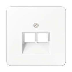 Jung CD569-2UAWW - Placa central para toma telefono uae 2x8 polos blanco alpino