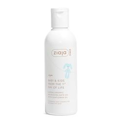 BABY & KIDS Hypoallergenisk, näringsrik badolja, parfymfri, nyfödd | 90% naturliga ingredienser, rengör och återfuktar utan skum från ZIAJA MED