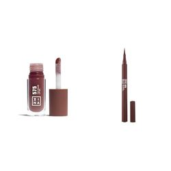 3INA MAKEUP - The Color Lip Oil 575 + The Color Pen Eyeliner 575 - Aceite Labial con 24h de Hidratación & Ácido Hialurónico + Eyeliner Marrón Líquido -Delineador 10h de Duración - Vegan - Cruelty Free
