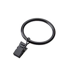 Bulk Hardware BH06723 Anneau de tringle à rideau et clips ID 25 mm/OD 32 mm Noir