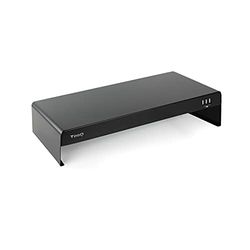 VoltShine Support élévateur pour moniteurs, 3 Ports USB, Couleur Noire, améliore l'ergonomie et maximise l'espace de Bureau.