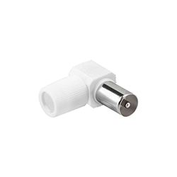 Ekon TV-antennadapter, 90° kontakt, koaxial hane, diameter 4,5 mm - 7,5 mm, för TV, smart TV, satellitmottagare, avkodare, markbunden digital