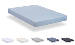Todocama - Fitted sheet made from extra soft brushed microfibre. (Bed 150 x 190/200 cm, Light Blue)