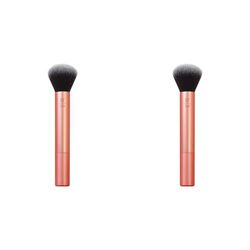 Real Techniques Everything Face Makeup Brush, Flawless Finish, Streak Free Makeup Application, For Foundation, Concealer, and Powder Makeup Application, Orange,1 Count (Pack of 2)