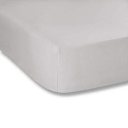 Plain Dyed Silver Fitted Sheet 150x200 100% Cotton Percale