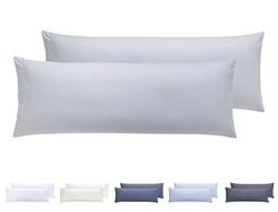 Todocama – Set med 2 örngott, extra mjuk mikrofiber, hypoallergen. Set med 2-90 x 40 cm, ljusgrå (8435439012966)