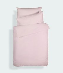 Bianca Plain Dyed Pink Set lenzuola per letto da 135 cm, 100% cotone percale