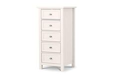 Julian Bowen, Cassettiera larga Maine con 5 cassetti, bianco (Surf White)