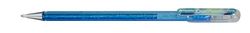 Pentel K110-DMNX Hybrid Dual Metallic Gel Rollerball Pen - Bolígrafo de tinta de gel con purpurina, color azul, azul metálico y plateado, trazo de 0,5 mm, paquete de 12 unidades