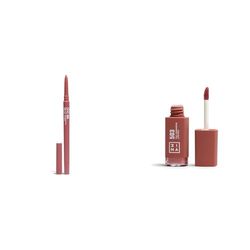 3INA MAKEUP - The Automatic Lip Pencil 503 + The Longwear Lipstick 503 - Matita Labbra Nudo Waterproof + Rosetto Nudo Chiaro con Acido per Nutrire le Labbra - Vegan - Cruelty Free