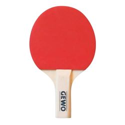 GEWO Mini racchetta – Piccola racchetta da ping pong con manico ridotto e lama per racchetta per divertimento – Racchetta completa leggera con rivestimento interno a nodi rossi e neri, 15,5 x 9,5 cm