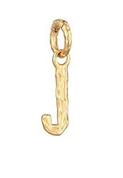 Elli Pendentif Femmes Lettre J Look Organique en argent sterling 925 plaqué or