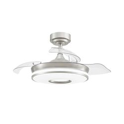 Eden pulse Ventilateur de plafond en nickel 48 W, 32/44,5 x 38/91 cm, 6 vitesses 91d 3000-4000-6000 K, 3 pales dépliantes
