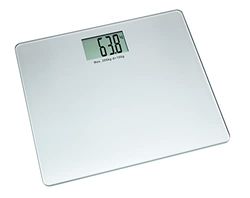 TFA Dostmann Pèse-personne numérique XXL BIG STEP, 50.1010.54, en verre, jusqu'à 200kg, design extra-plat, large marche, argenté