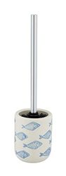 WENKO Aquamarin Toilet Brush Holder, Ceramic, Beige, 10 x 40 x 10 cm