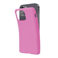 SBS Pantone 673C rosa iPhone 14 fodral, mjukt och flexibelt reptåligt fodral, tunt och bekvämt att hålla i fickan, kompatibelt fodral med trådlös laddning