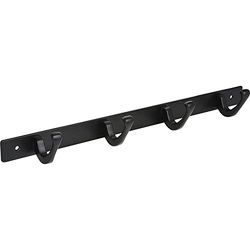 ALLES IM GRIFF Perchero con 4 ganchos Aige, ancho 345 mm, gancho de pared para atornillar, acero negro mate
