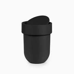 Umbra Touch Poubelle de salle de bain. couvercle rotatif. Coloris noir. 5.9L. Dimension 19x26cm