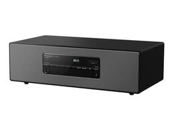 Panasonic SC-DM502E-K Microsistema Hi-Fi, 40W, Radio FM, Dab/Dab+, Reproductor CD, USB, Bluetooth, Aux, Reproducción MP3, Carcasa de Madera y Cubierta de Cobre, Diseño Elegante, Negro